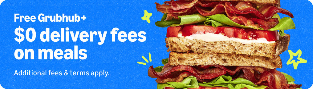 Amazon Prime for Young Adults promotion for free Grubhub+ and zero-dollar delivery fees on eligible meals. Additional fees and terms apply.